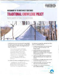 21-16(3) - Government of the Northwest Territories Traditional Knowledge Policy Implementation Framework