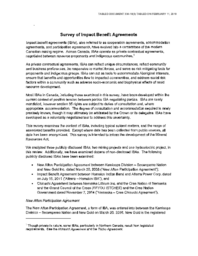 334-18(3) - Survey of Impact Benefit Agreements 