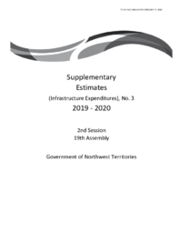 016-19(2) - Supplementary Estimates (Infrastructure Expenditures), No. 3, 2019 - 2020 