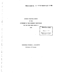 44-88(2) - Interim Financial Report of GNWT for the Year Ended March 31, 1988