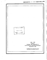 24-89(2) - 1985-89, Finances, Canada-NWT Agreement on Contributions for Aboriginal Languages