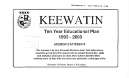 120-12(3) - the Keewatin divisional board of education ten year educational plan, dated 1993, for the period from 1993 to 2003