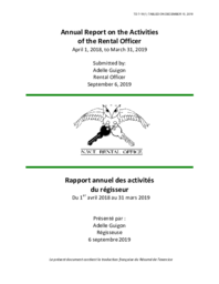 07-19(1) - Annual Report on the Activities of the Rental Officer - April 1, 2018 to March 31, 2019 