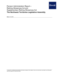 131-16(5) - Pension Administration Report - Retiring Allowance Act and Supplementary Retiring Allowances Act at March 31, 2010 