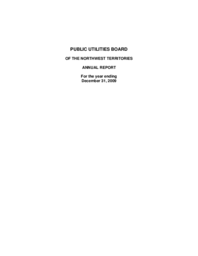 87-16(4) - Public Utilities Board of the NWT Annual Report 2009 