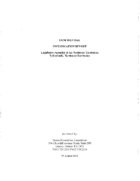 Legislative Assembly of the Northwest Territories investigation report