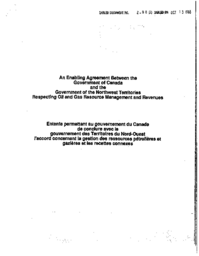 02-88(2) - Enabling Agreement Between Government of Canada and GNWT Respecting Oil and Gas Resource Management and Revenues