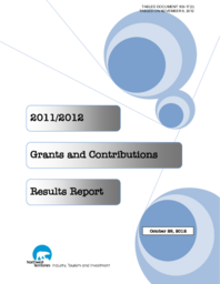 109-17(3) - 2011-2012 Grants and Contributions Results Report 