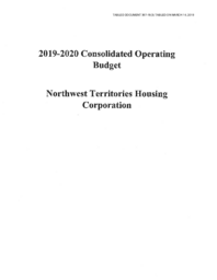 397-18(3) - 2019-2020 Consolidated Operating Budget - Northwest Territories Housing Corporation 