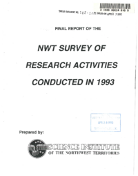 102-12(7) - NWT Survey of Research Activities Conducted in 1993