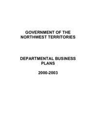 026-14(3)-Government of the Northwest Territories business plans 2000-2003.