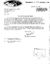 22-89(2) - Letter Regarding Increased Rate for Workers' Compensation for 1990