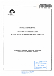 Procedures Manual - Full-Time Trainee Program / Public Service Career Training Program