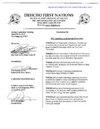 257-17(5) - Dehcho First Nations Resolution on Total Ban on Hydraulic Fracturing 