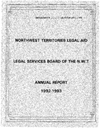 12-12(6) - 1992/1993 Annual Report of the Legal Services Board (Northwest Territories Legal Aid)