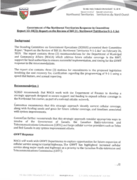 482-18(3) - Government of the Northwest Territories Response to Committee Report 13-18(3): Report on the Review of Bill 31: Northwest Territories 9-1-1 Act 