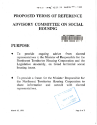 090-12(3) - Proposed Terms of Reference for the Advisory Committee on Social Housing