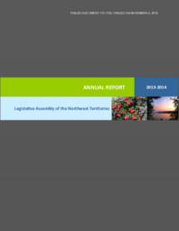 172-17(5) - Annual Report of the Legislative Assembly of the Northwest Territories 2013-2014 