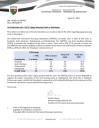 398-19(2) - Follow-up Letter for Oral Question 643-19(2):  Aging Housing Units in Nunakput