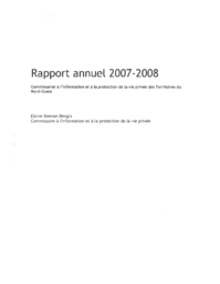 32-16(3) - Rapport annuel 2007-2008 Commissariat a l'information et a la protection de la vie privee des Territoires du Nord-Ouest