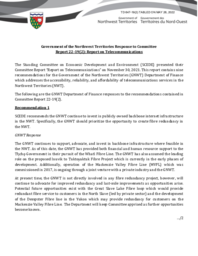 647-19(2) - Government of the NWT Response to Committee Report 22-19(2):  Report on Telecommunications