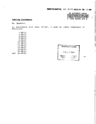 28-89(1) - Responses to Petitions 1-88(2), 2-88(2), 5-88(2), and 8-88(2) to 16-88(2)