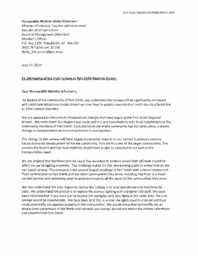 007-19(2) - Joint Letter from Fort Smith Leadership regarding Narrowing of the Main Runway at Fort Smith Regional Airport dated June 17, 2019 