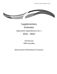 579-19(2) - Supplementary Estimates (Operations Expenditures), No. 3, 2021-2022 