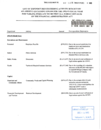 60-12(4) - Expenditures Exceeding the 1992-93 Activity Budget by $250,000