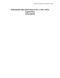 569-19(2) - Yellowknife Education District No.1 2021-2022 Capital Plan (Amended) 