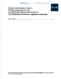 60-16(4) - Pension Administration Report - Retiring Allowance Act and Supplementary Retiring Allowances Act - March 31, 2009 