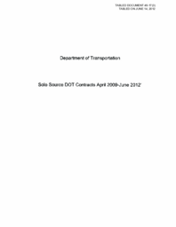 046-17(3) - Department of Transportation's Sole Source DOT Contracts April 2009-June 2012 