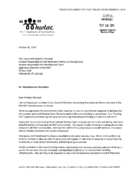 167-17(5) - Correspondence from NWTAC to Minister R. C. McLeod regarding Homelessness Resolution 