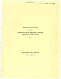 113-12(2) - Interim Financial Report of the Northwest Territories for the Year Ended March 31, 1992