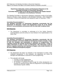 150-16(5) - GNWT Response to CR 6-16(5): Review of the Report of the Auditor General on Education in the NWT 