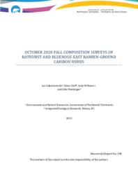 October 2020 fall composition surveys of Bathurst and Bluenose-East barren-ground caribou herds