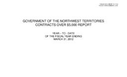 110-17(3) - GNWT Contracts over $5000 Report, Fiscal Year Ending March 31, 2012 