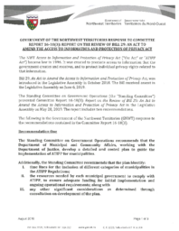 543-18(3) - Government of the Northwest Territories Response to Committee Report 16-18(3): Report on the Review of Bill 29: An Act to Amend the Access to Information and Protection of Privacy Act 