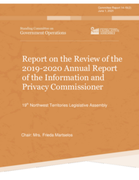 CR 14-19(2) - Report on the Review of the 2019-2020 Annual Report of the Information and Privacy Commissioner