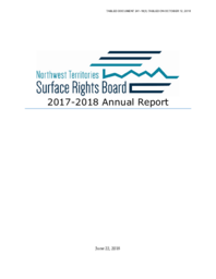 241-18(3) - Northwest Territories Surface Rights Board 2017-2018 Annual Report 