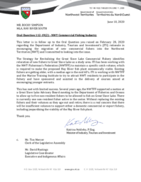 146-19(2) - Follow-up Letter for Oral Question 112-19(2): NWT Commercial Fishing Industry 