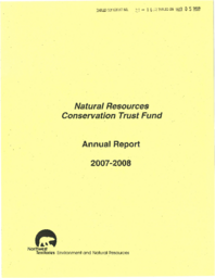 23-16(3) - Natural Resources Conservation Trust Fund Annual Report 2007-2008