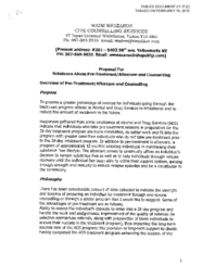 21-17(2) - Proposal for Substance Abuse Pre-Treatment/Aftercare andCOunselling 