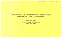 064-16(2) - Government of the Northwest Territories Contracts Over $5,000 Report Year-to-Date of the Fiscal Year Ending March 31, 2008