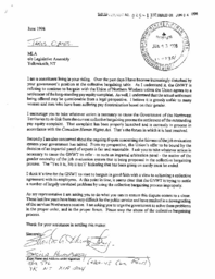 005-13(6)-Letters to Mr. Jake Ootes, MLA for Yellowknife Centre, regarding collective bargaining negotiations with the Union of Northern Workers.