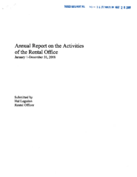 46-16(3) - Annual Report on the Activities of the Rental Office - 2008 