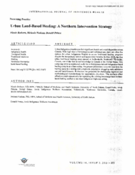 327-19(2) - Article from International Journal of Indigenous Health - Urban Land-Based Healing: A Northern Intervention Strategy 