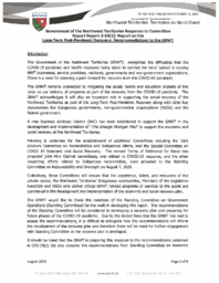 166-19(2) - Government of the Northwest Territories Response to Committee Report 2-19(2): Report on Long-Term Post-Pandemic Recovery - Recommendations to the GNWT 