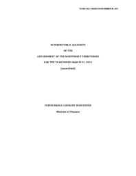 499-19(2) - Interim Public Accounts of the Government of the Northwest Territories for the Year Ended March 31, 2021 