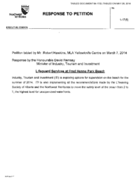 084-17(5) - Response to Petition 1-17(5): Lifeguard Services at Fred Henne Park Beach 